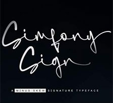 手写连笔风格的英文签名字体：Simfony Sign Font